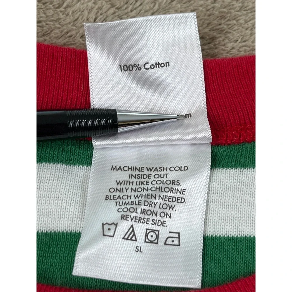 Hanna Andersson Striped Pajama Set Kids 12 Green White 100% Cotton EUC